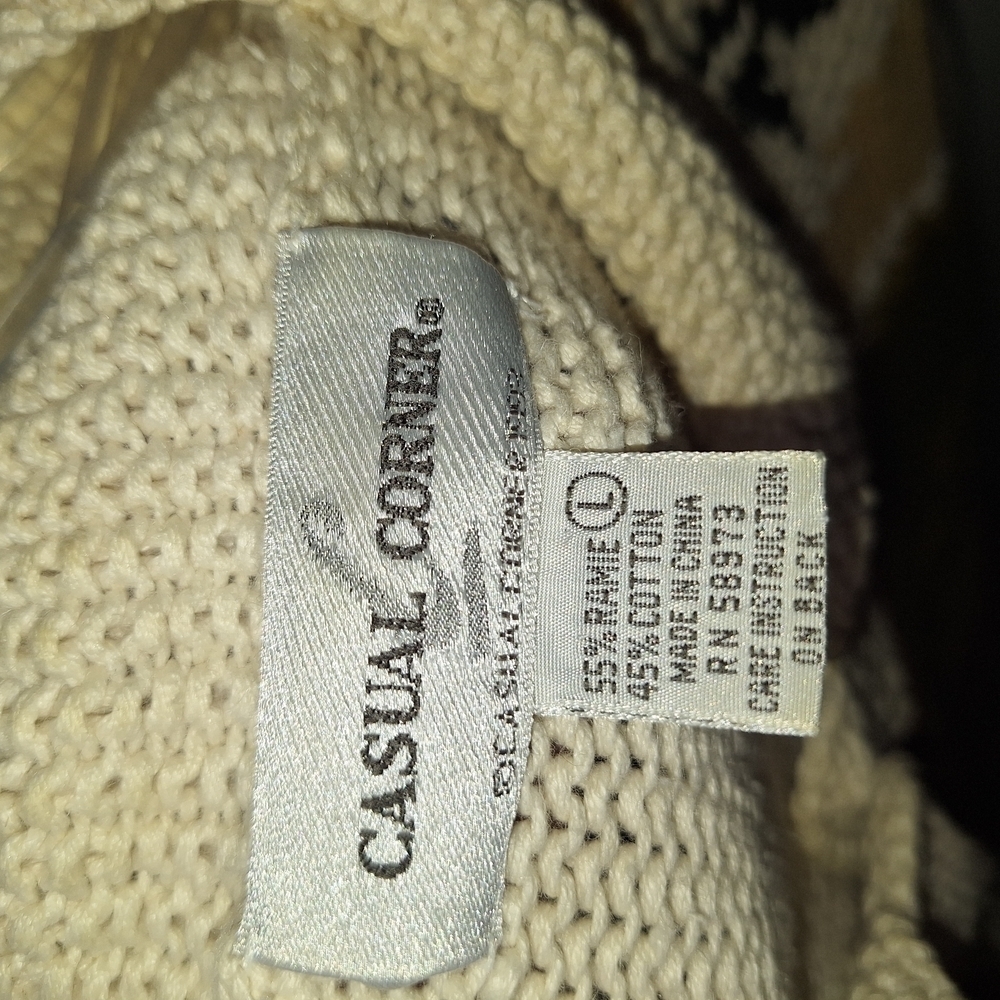Vintage Casual Corner Multicolor Button-Up Equestrian Sweater Size Large - Picture 6 of 6
